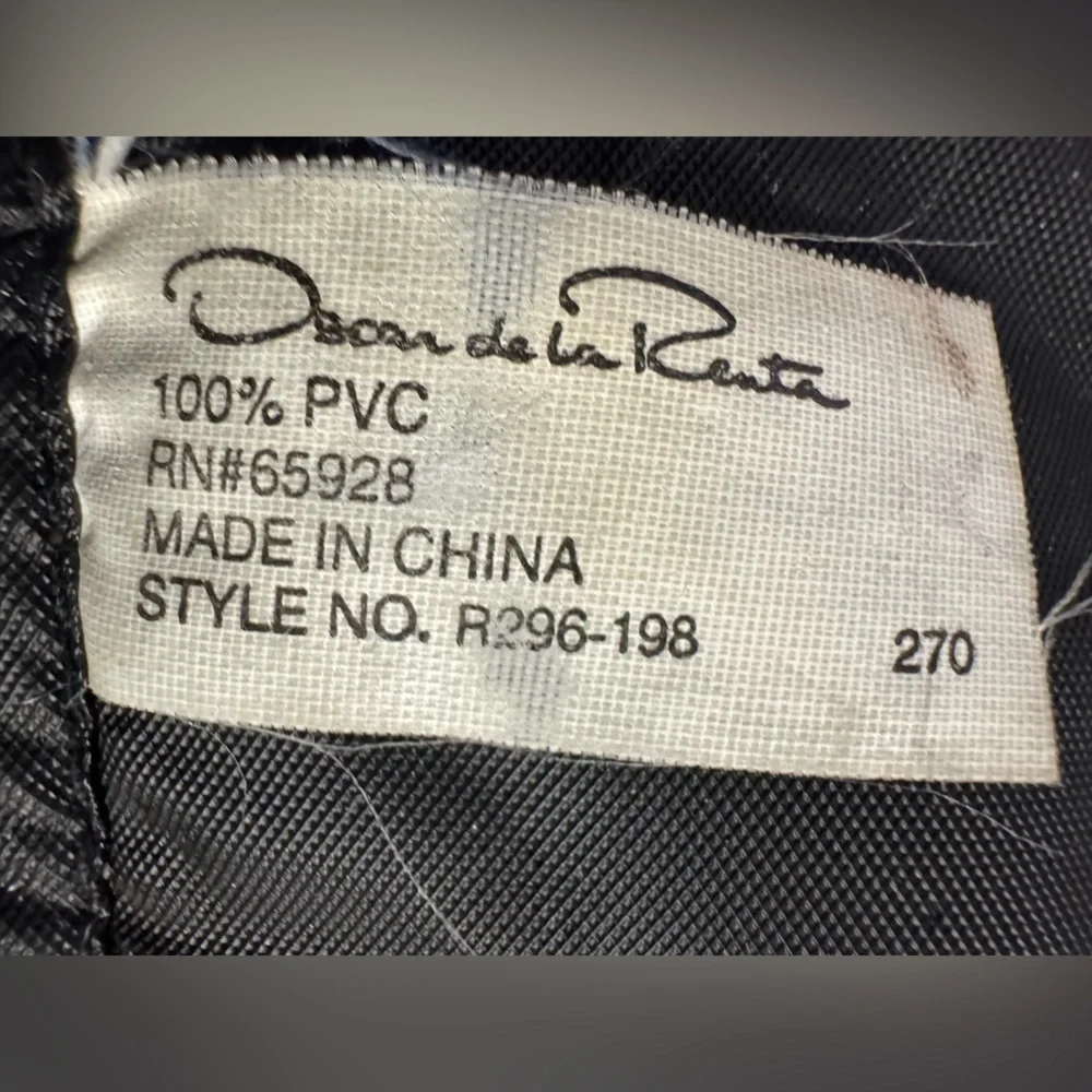 Vintage Oscar de la Renta Black Cosmetic Toiletry Travel Bag with Handle